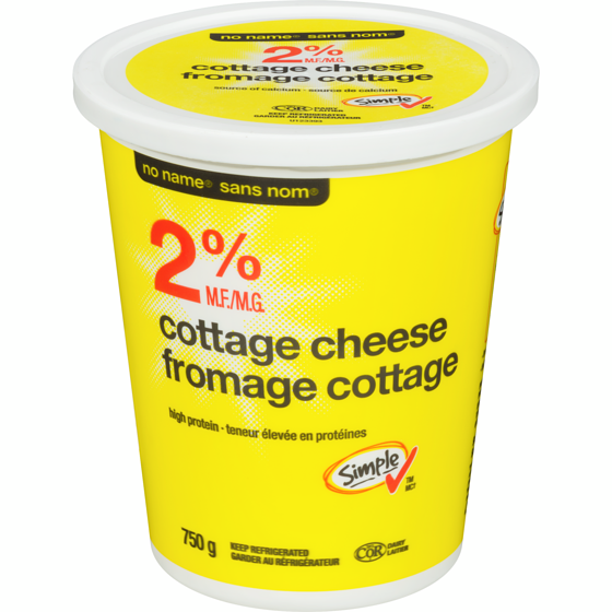 No Name 2% M.F. Cottage Cheese 750 g, $0.73/100g