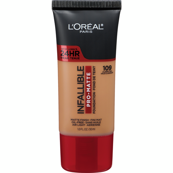 L'Oreal Paris Infallible Pro- Matte Foundation, Oil-Free, Lightweight, Longwear Face Makeup Up to 24hr, Classic Tan 1 ea, $24.99/1ea