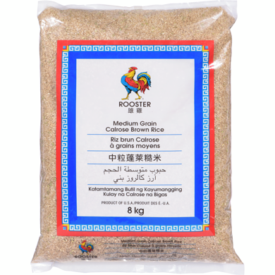 Rooster Medium Grain Calrose Brown Rice 8 kg, $0.25/100g