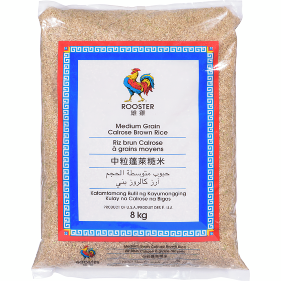 Rooster Medium Grain Calrose Brown Rice 8 kg, $0.24/100g