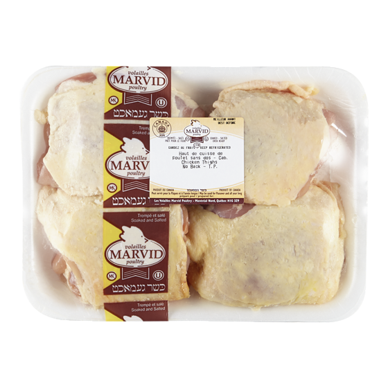 Marvid Poultry Kosher Chicken Thighs, Tray Pack $27.10/1kg $12.30/1lb
