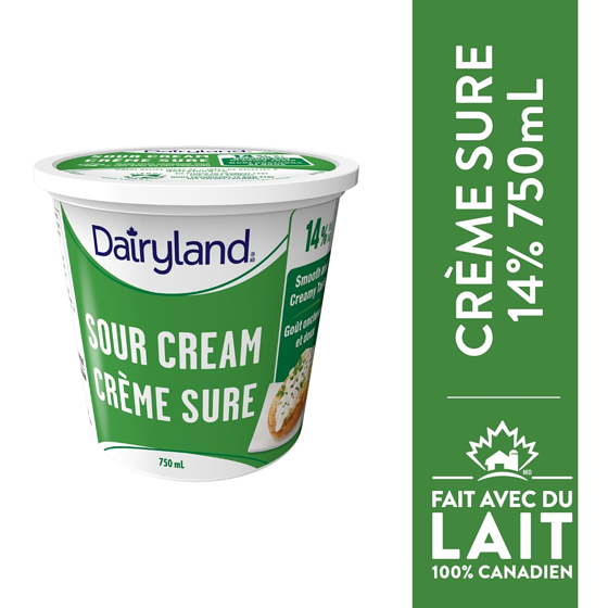 Dairyland Crème sure 14% 750 ml, 0,77 $/100ml
