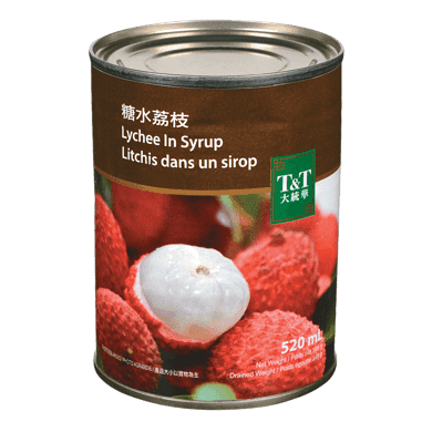 T&T Litchis dans le sirop 520 ml, 0,74 $/100ml