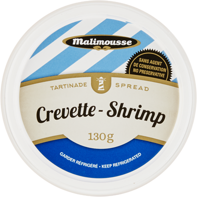 Malimousse Tartinade aux crevettes 130 g, 3,84 $/100g