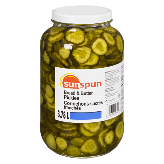 Sunspun Bread & Butter Pickles 3.78 l, $0.56/100ml