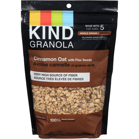 Kind Granola Cannelle, avoine et graines de lin 312 g, 2,24 $/100g