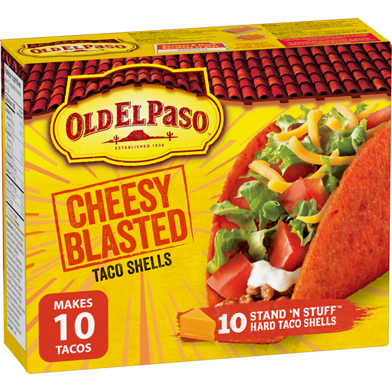 Old El Paso Stand n' Stuff Taco Shells, Cheesy Blasted, Gluten Free, 10 ct 153 g, $2.61/100g