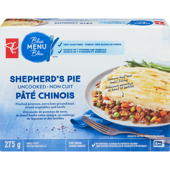 PC Blue Menu Shepherd's Pie 275 g, $1.36/100g