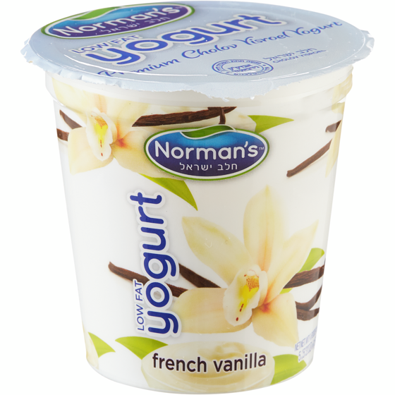 Norman Kosher Low Fat Yogurt, Vanilla 150 g, $0.99/100g