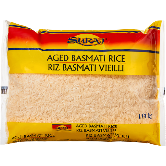 Suraj Riz basmati vieilli 1.81 kg, 0,33 $/100g