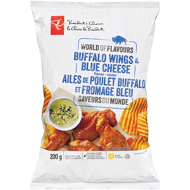 President's Choice World of Flavours Buffalo Wings & Blue Cheese Flavour Potato Chips 200 g, $1.50/100g