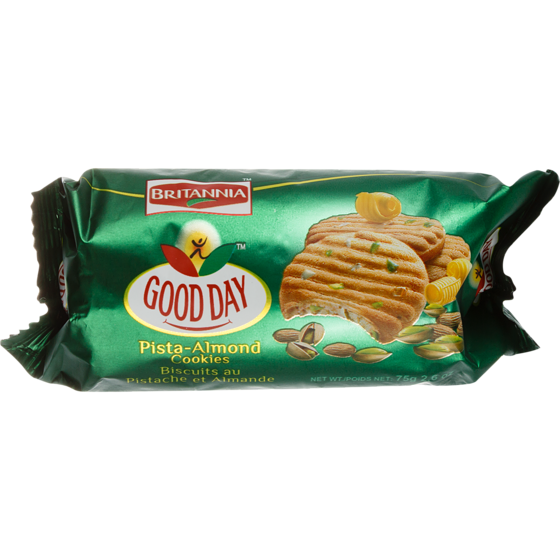 Britannia Cookies Pista-Almond 75 g, $1.72/100g