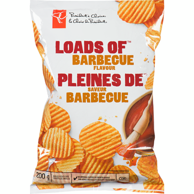President's Choice Loads Of Barbecue Rippled Potato Chips 200 g, $1.50/100g