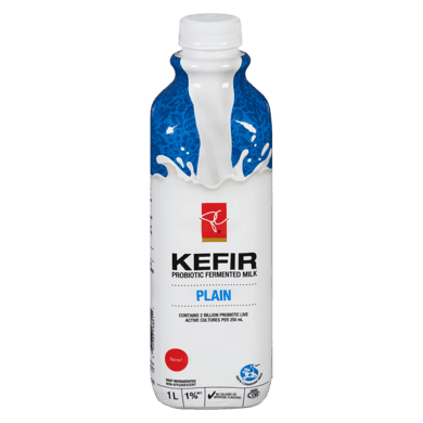 President's Choice Plain Kefir Probiotic Fermented 1% M.F. Milk 1 l, $0.60/100ml