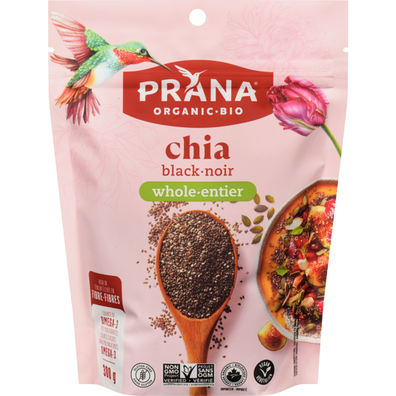 Prana Graines de Chia biologiques noires entières 300 g, 2,55 $/100g