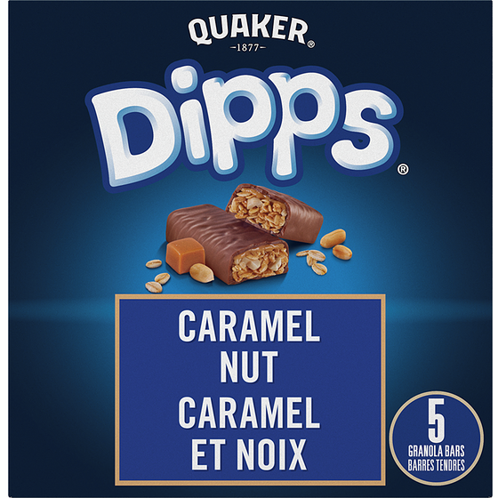 Quaker Dipps Granola Bars – Caramel Nut 156 g, $2.43/100g