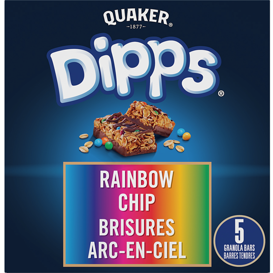Quaker Dipps Barres tendres Brisures arc-en-ciel 150 g, 2,79 $/100g