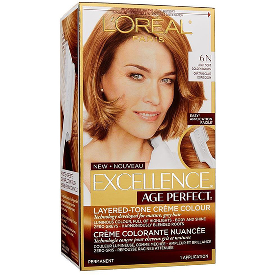 L'Oreal Paris Excellence Age Perfect, 6N Light Soft Golden Brown 1 ea, $17.49/1ea