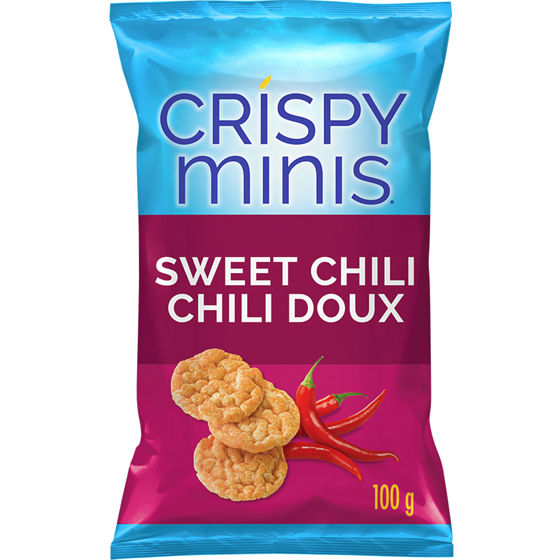 Quaker Crispy Minis Sweet Chili flavour brown rice chips 100 g, $3.19/100g