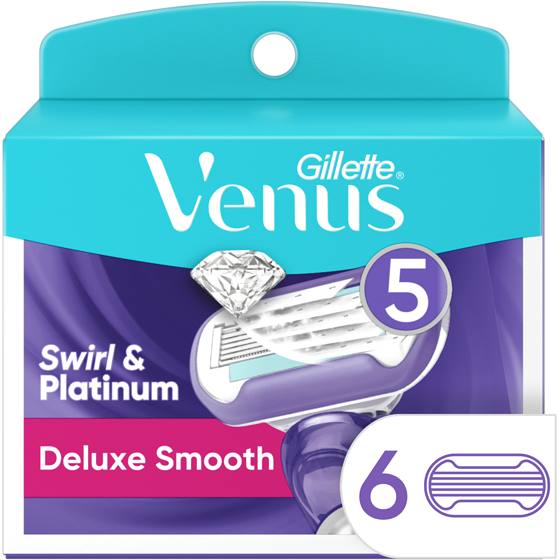 Gillette Deluxe Smooth Swirl Women's Razor Blade Refills, 6 Count 6 ea, $6.67/1ea