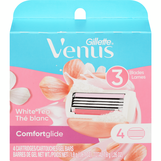 Gillette Venus ComfortGlide White Tea Women's Razor Refills, 4 Count 4 ea, $4.75/1ea