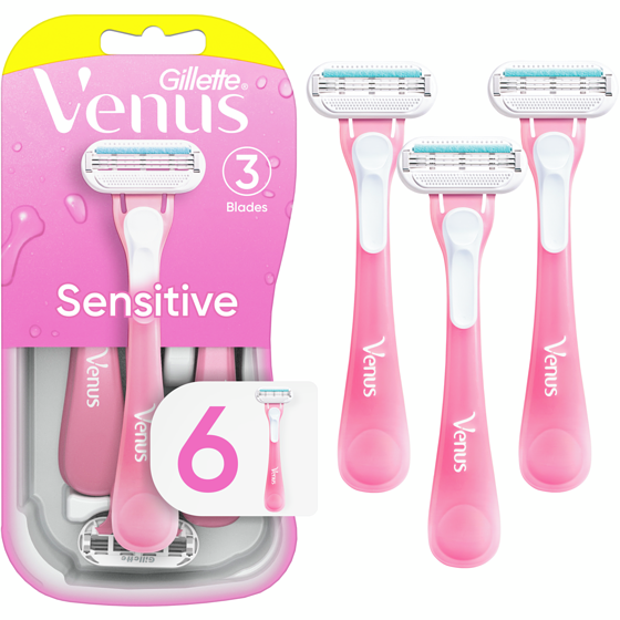 Gillette Sensitive Women's Disposable Razor, 6 Count 6 ea, $3.50/1ea