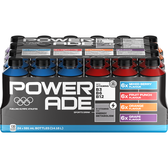 Powerade Sports Drink Variety Bottles 24x591.0 ml, $0.19/100ml