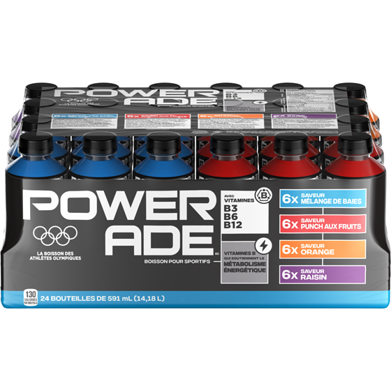 Powerade Sports Drink Variété Bouteilles 24x591.0 ml, 0,20 $/100ml