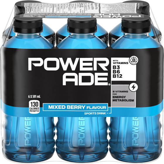 Powerade Sports Drink Mixed Berry Bottles 6x591.0 ml, $0.23/100ml
