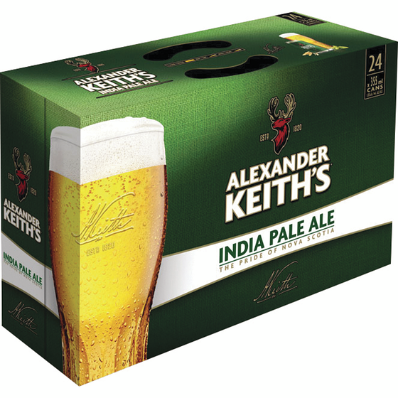 Keiths IPA Alexander Keith’s, canettes (Pièce d’identité requise au moment du ramassage) 24x355.0 ml, 0,50 $/100ml