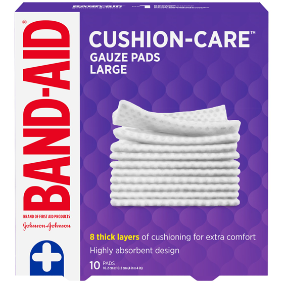Band-Aid Gauze Pads, Large 10 ea, $0.80/1ea