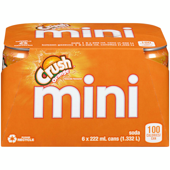 Crush Orange Soda      6x222.0 ml, $0.36/100ml