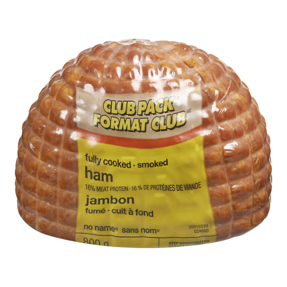 Sans Nom Jambon cuit 800 g, 1,25 $/100g