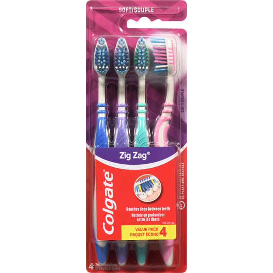 Colgate Brosses À Dents Souples Zigzag 4 ea, 1,50 $/1ch