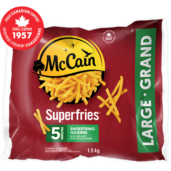 McCain Superfries 5 Minute Shoestring Fries 1.5 kg, $0.50/100g