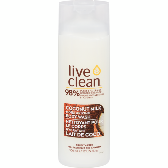 Live Clean Coconut Milk Moisturizing Body Wash 500 ml, $1.60/100ml