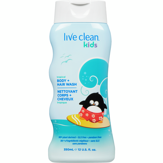 Live Clean Kids Tropical Boday & Hair Wash 350 ml, $2.14/100ml