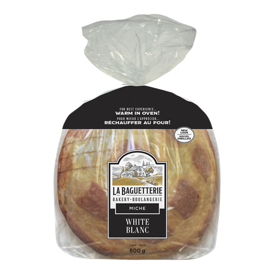 La Baguetterie White Miche Sliced 800 g, $0.81/100g