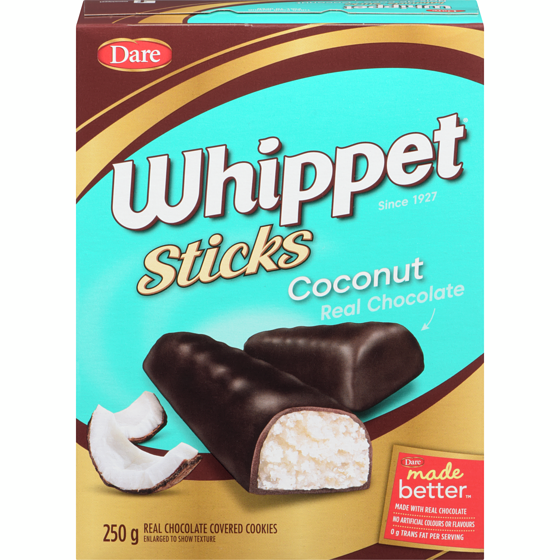 Dare Whippet Sticks Coconut Cookies 250 g, $2.00/100g