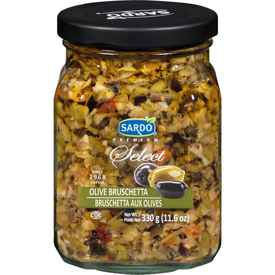Sardo Bruschetta aux olives 330 g, 2,27 $/100g