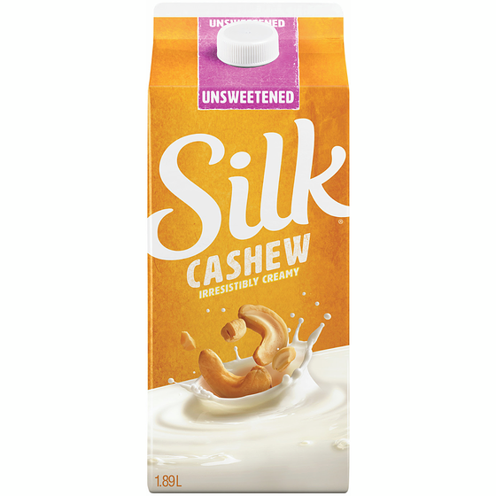 Silk Boisson cajou crémeux , non sucrée, originale, sans produits laitiers 1.89 l, 0,23 $/100ml