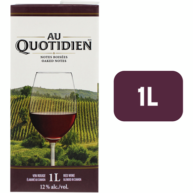 Au Quotidien Vin rouge Oak Notes (Pièce d’identité requise au moment du ramassage) 1000 ml, 1,15 $/100ml
