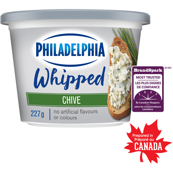 Philadelphia Chive Whipped Cream Cheese Product 227 g, $2.55/100g