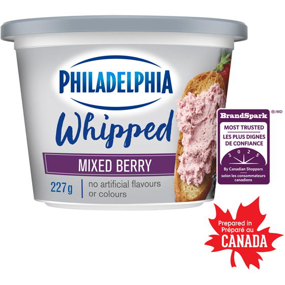 Philadelphia Mixed Berry Whipped Cream Cheese Product 227 g, $2.55/100g