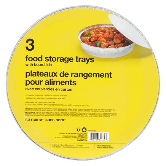 Sans Nom 3 Plateaux de Rangement pour Aliments avec Couvercles en Carton 21 cm de Diamètre x 4 cm 3 ea, 1,83 $/1ch