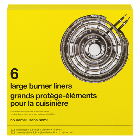 No Name Electric Burner Liners, Large 6 ea, $0.58/1ea