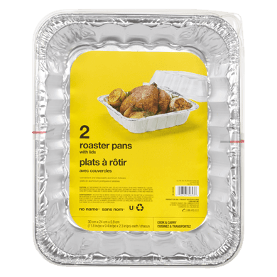 No Name Roaster Pans with Lids 30 cm x 24 cm x 5.9 cm 1 ea, $3.75/1ea