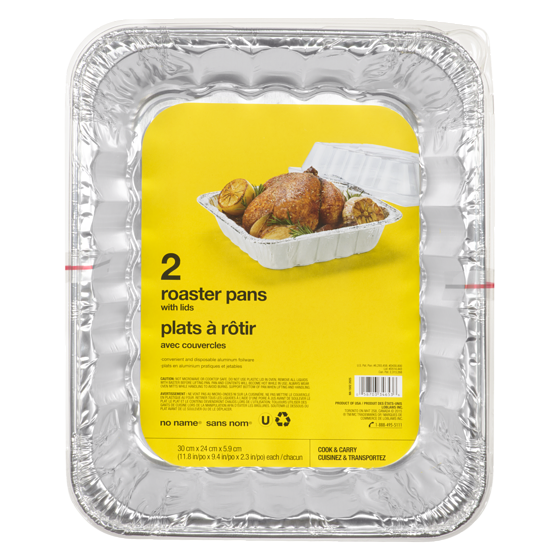 No Name Roaster Pans with Lids 30 cm x 24 cm x 5.9 cm 1 ea, $2.50/1ea