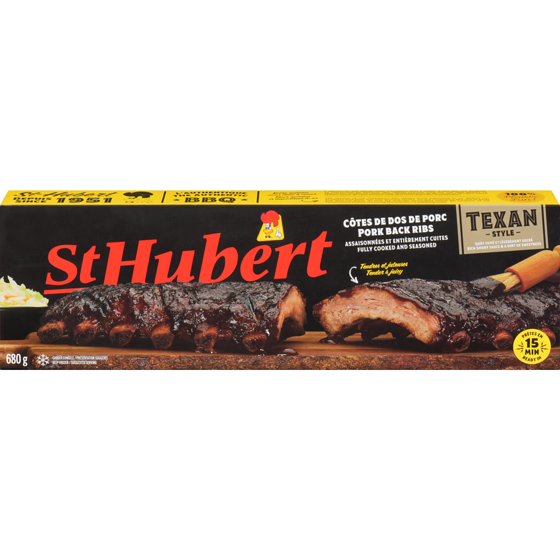 St Hubert Côtes levées de dos à la texane 680 g, 2,50 $/100g
