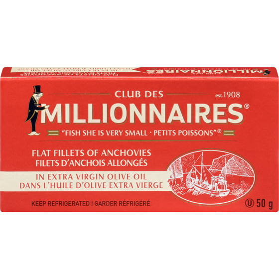 Millionnaires Flat Fillets of Anchovies 50 g, $4.99/50g